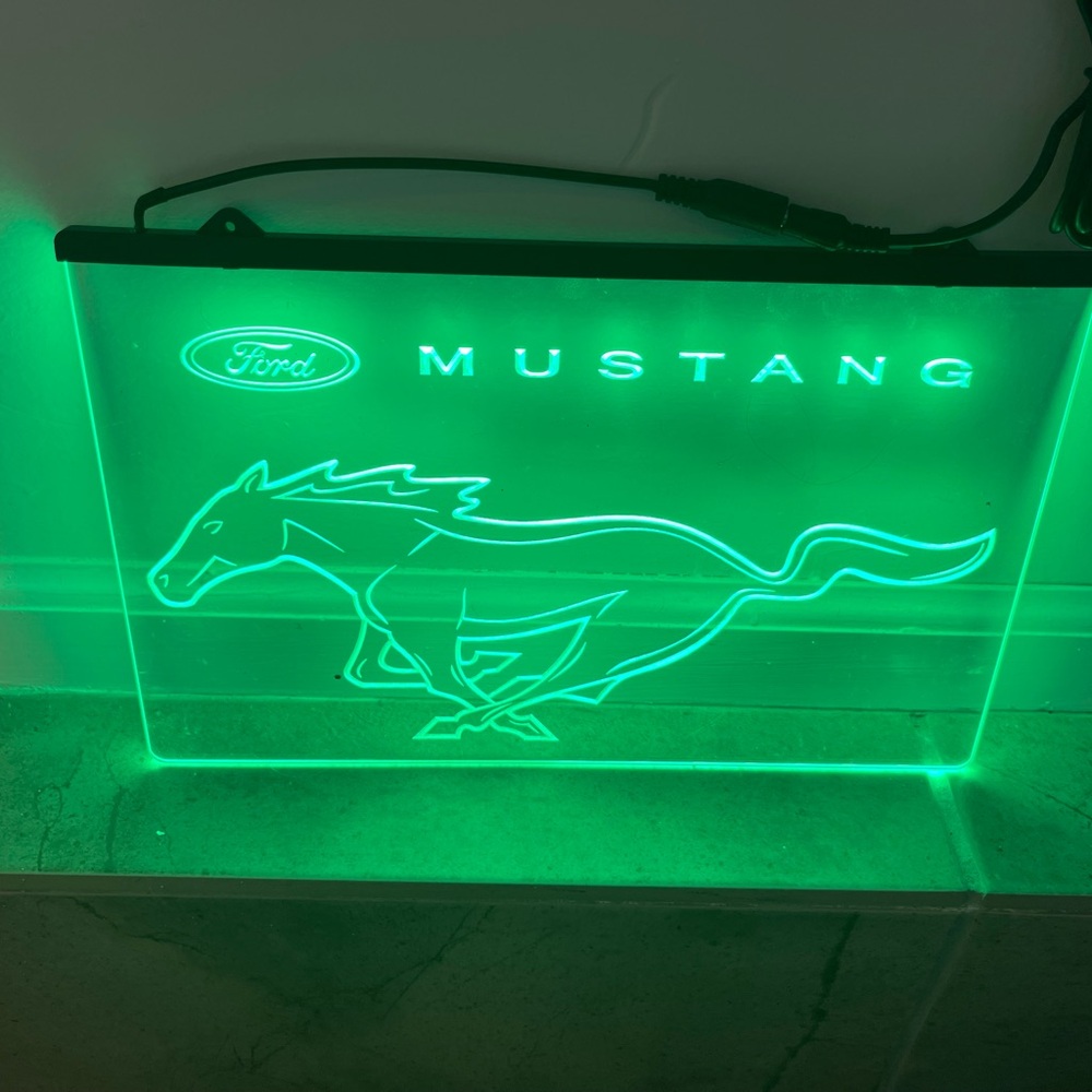 Ford Mustang Neon Green LED Display